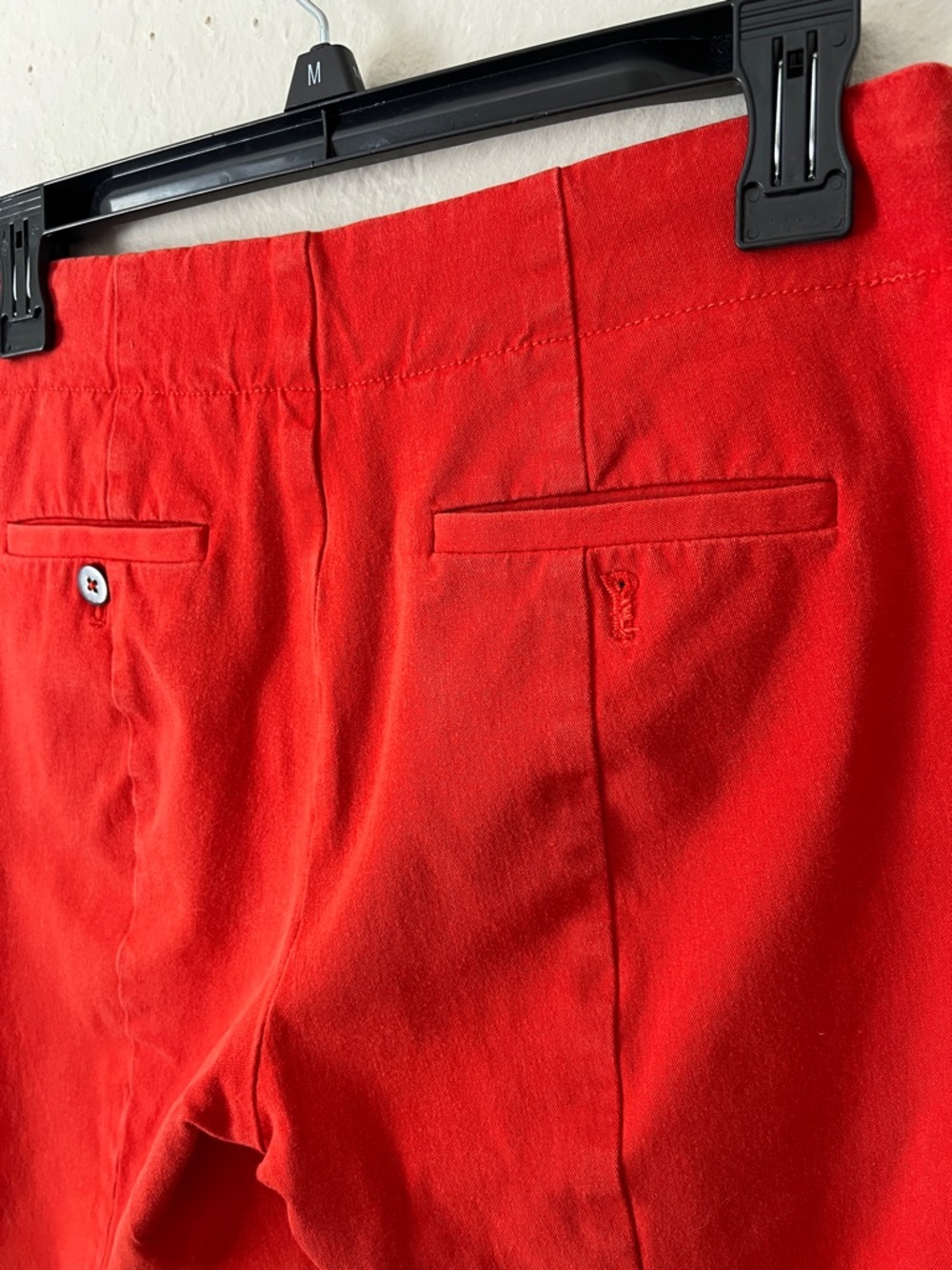 Like New! Anthropologie The Essential Slim Orange Red Button Skinny Cropped 6 - Picture 8 of 13